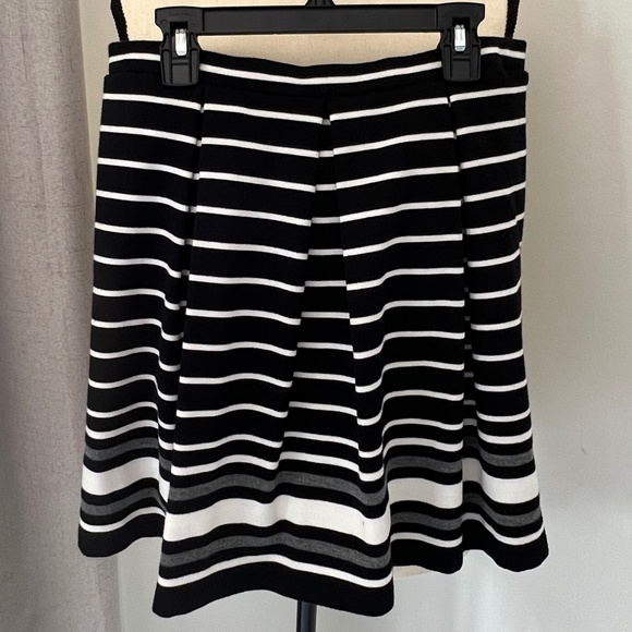 Max Studio Pleated Striped Mini Skirt w/Pockets Size M - Picture 3 of 8